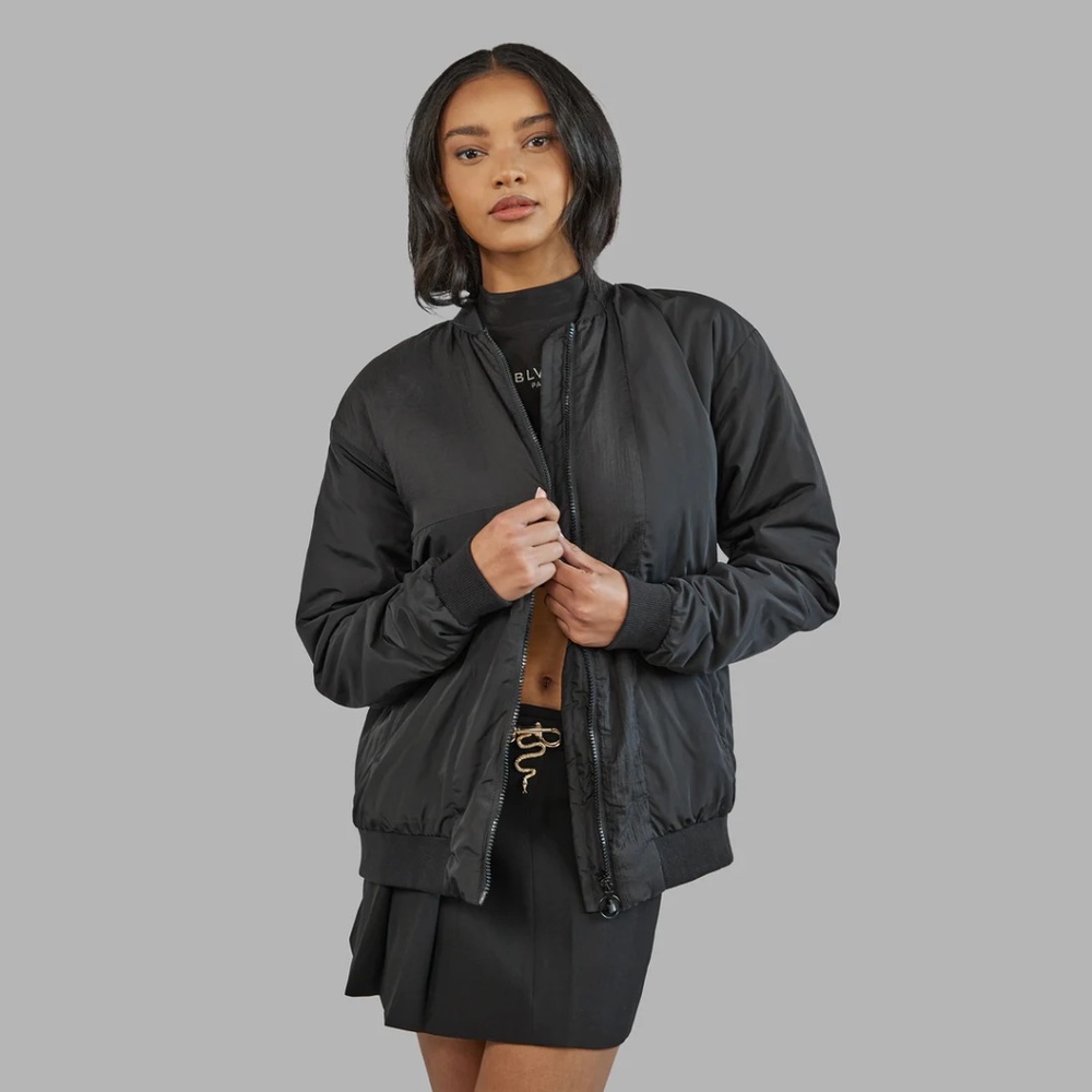 NWOT BLVCK PARIS Blvck Bold Nylon Bomber Jacket - Picture 5 of 11